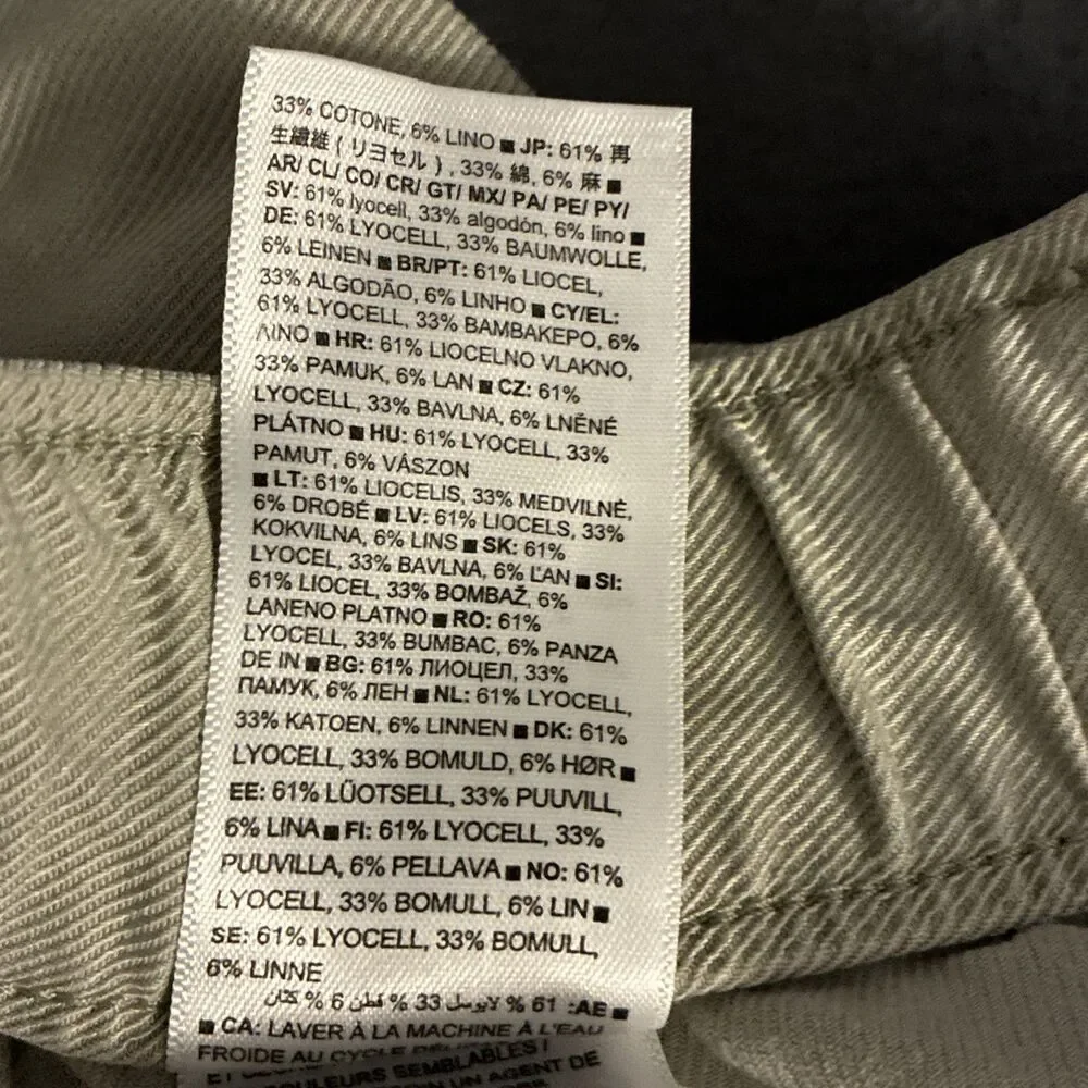 Banana Republic Women's Super-Soft Soma Mid-Rise Wide-Leg Pants Green Tea Sz S